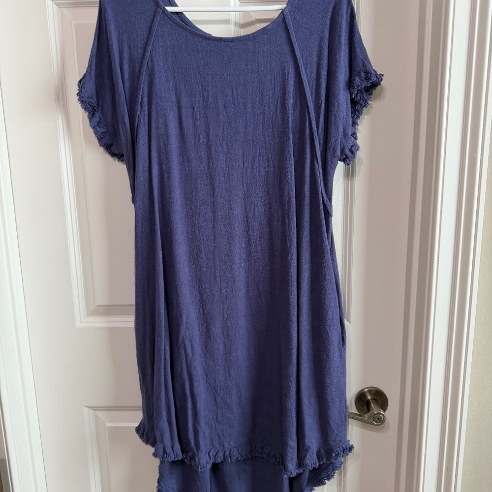 UMGEE LOVABLE HIGH LOW LINEN BLEND DRESS SIZE M